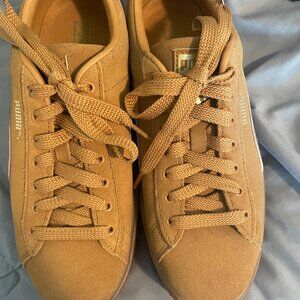 Puma Tan Suede Low-Top Sneakers